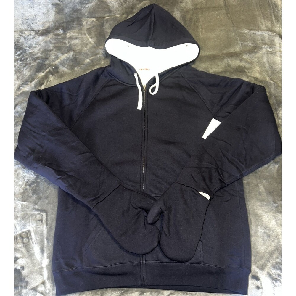 2XL FeeJays Womens NAVY Fleece Zip up with Mittens